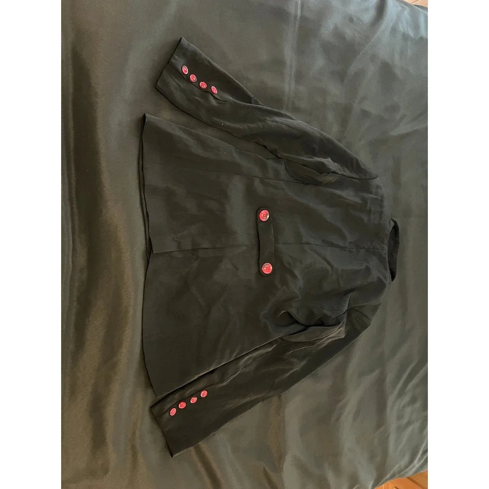 Miccostumes Persona 5 Joker Shujin High School Cosplay Blazer Black Buttons S